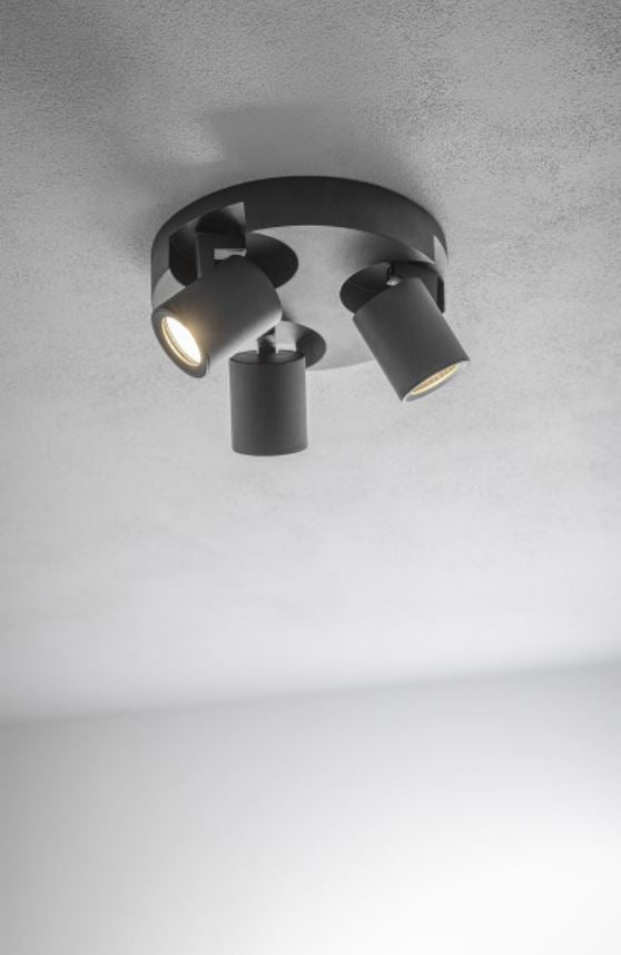 GTV reflektorska svetilka BLINK 3xGU10 220V, črna