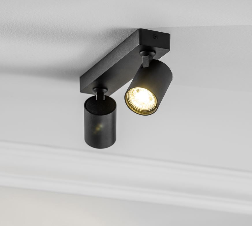 GTV reflektorska svetilka SANTO 2x GU10 220V, črna