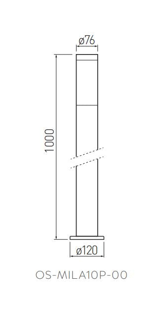 GTV zunanja talna svetilka MILAN 1xE27 230V IP54 100cm