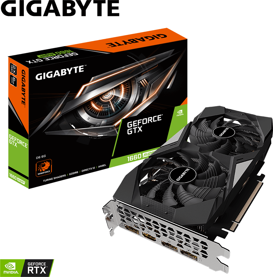 Grafična kartica GIGABYTE GeForce GTX 1660 SUPER D6 6G, 6GB GDDR6, PCI-E 3.0