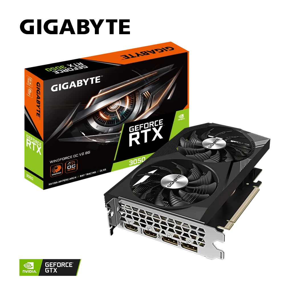 Grafična kartica GIGABYTE GeForce RTX 3050 WINDFORCE OC V2 8G, 8GB GDDR6, PCI-E 4.0