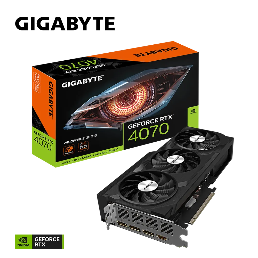 Grafična kartica GIGABYTE GeForce RTX 4070 WINDFORCE OC 12G, 12GB GDDR6X, PCI-E 4.0