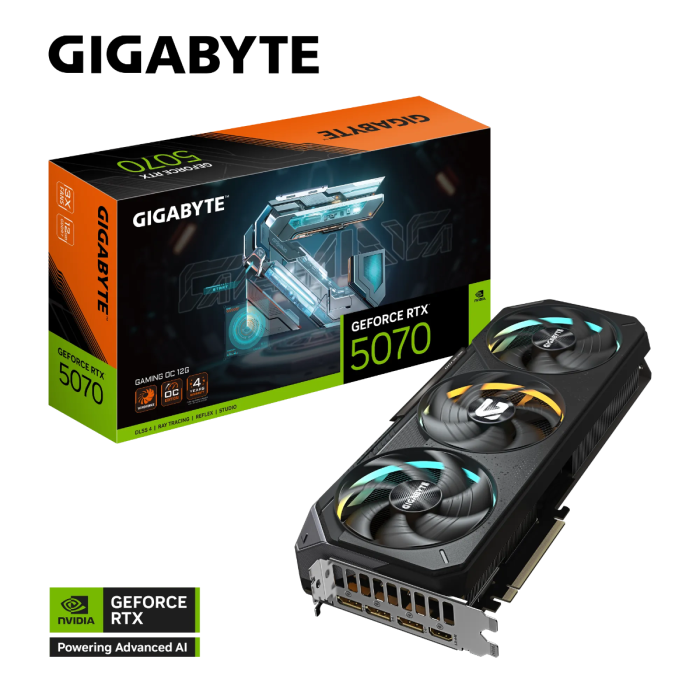 Grafična kartica GIGABYTE AORUS GeForce RTX 5070 GAMING OC 12G, 12GB GDDR7, PCI-E 5.0