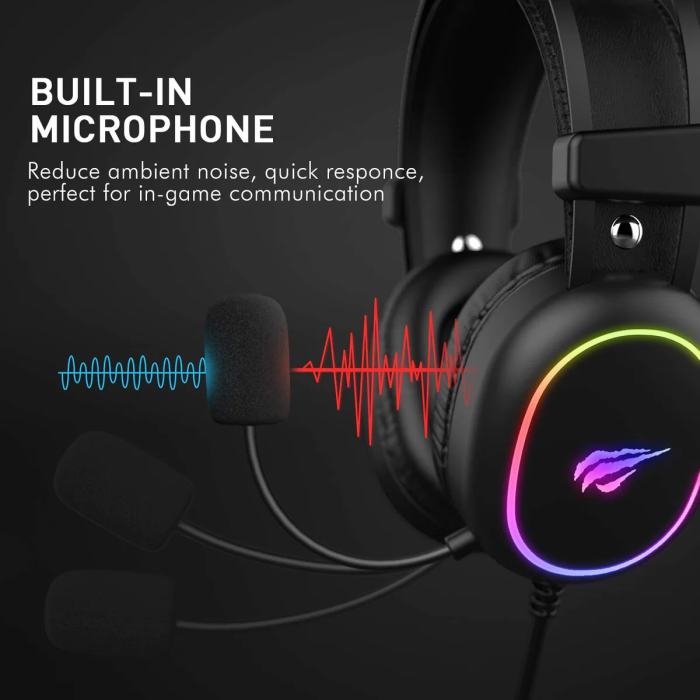 HAVIT Gamenote RGB LED slušalke z mikrofonom HV-H2016d