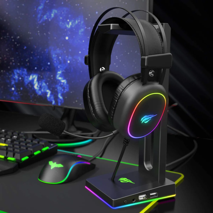 HAVIT Gamenote RGB LED slušalke z mikrofonom HV-H2016d