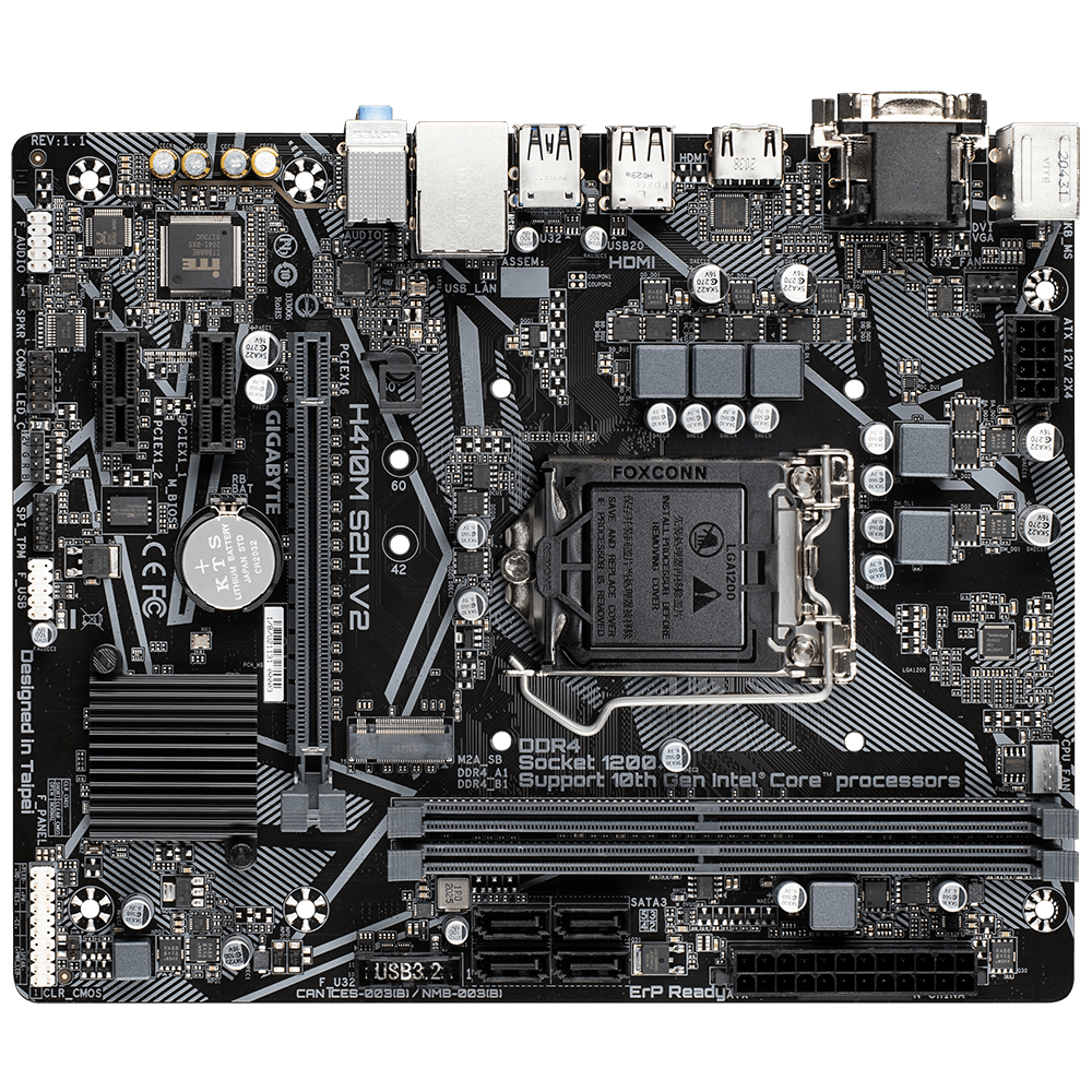 GIGABYTE H410M S2H V2, DDR4, SATA3, HDMI, USB3.2Gen1, LGA1200 mATX