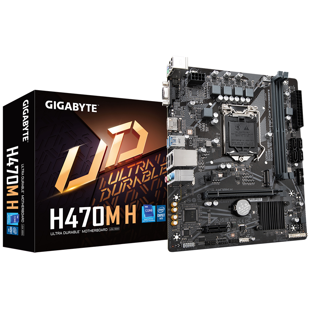 GIGABYTE H470M H, DDR4, SATA3, USB3.2Gen1, HDMI, LGA1200 mATX