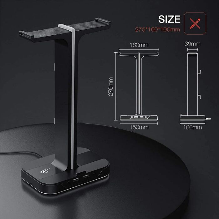 HAVIT Gamenote RGB LED stojalo za slušalke TH650