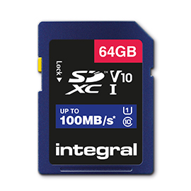 Integral 16GB High Speed SDHC/XC V10 100MB Class 10 UHS-I U1
