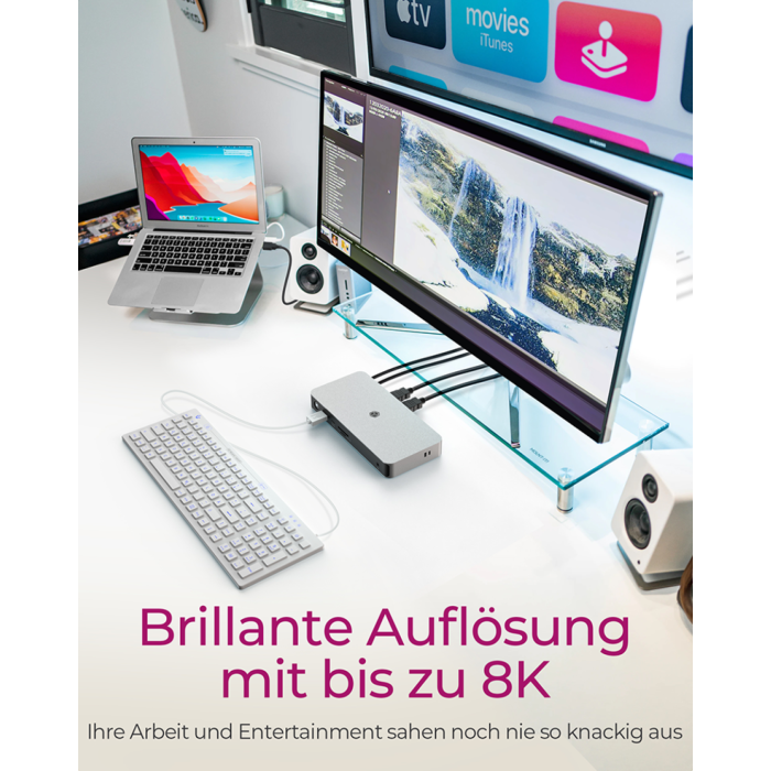 Icybox IB-DK2880-C41 priključna postaja USB4 Type-C z dvojnim video izhodom