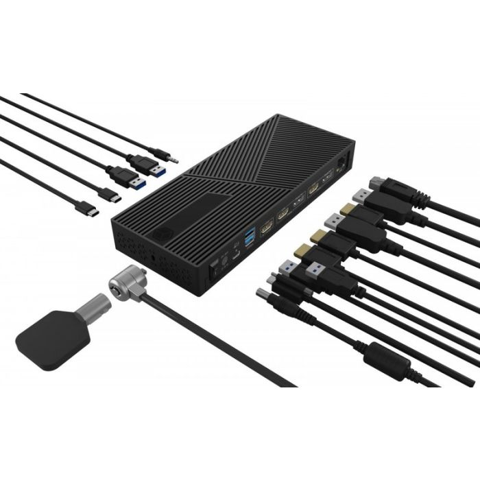 IcyBox IB-DK2246AC 11 v 1 USB-C hibridna priklopna postaja z DisplayLink