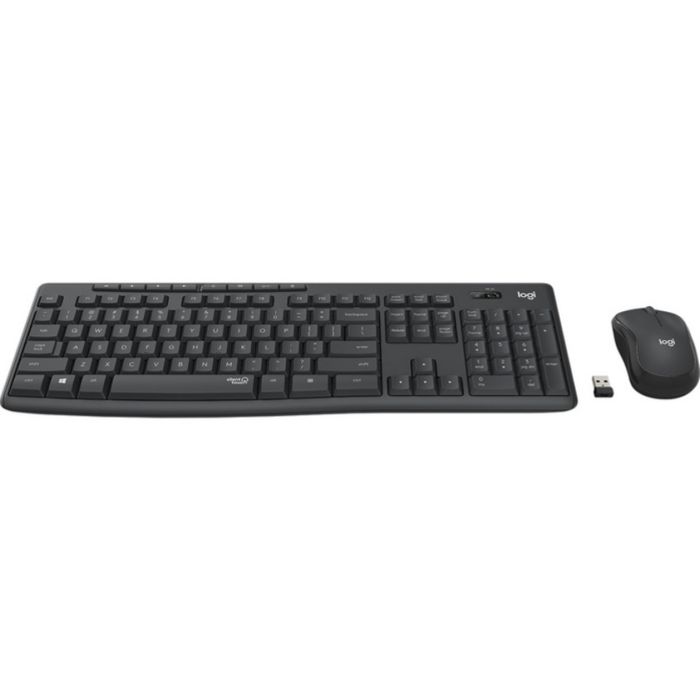 Logitech tipkovnica +miška brezžična Desktop MK295 SLO - grafitna barva SLO, silent