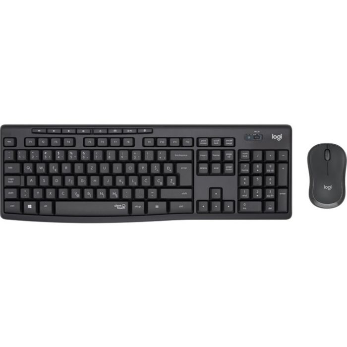 Logitech tipkovnica +miška brezžična Desktop MK295 SLO - grafitna barva SLO, silent