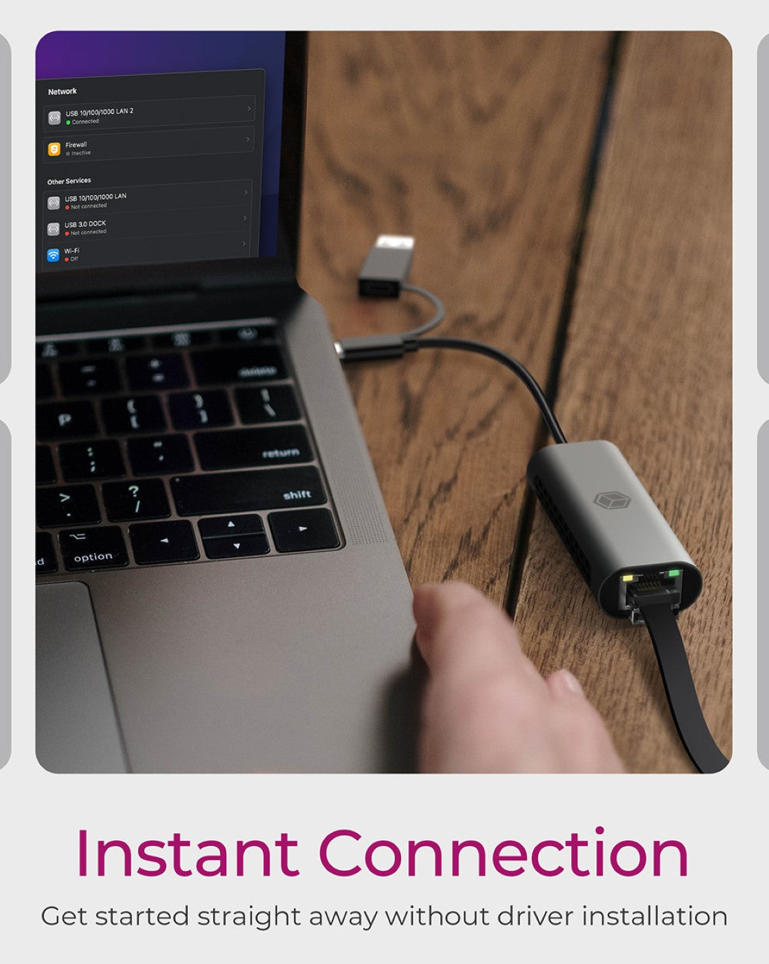Icybox IB-LAN301-C3 USB-A in USB-C mrežna kartica/adapter na 2.5 Gbit Ethernet