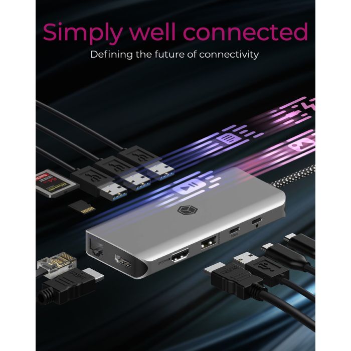 Icybox IB-DK4061-CPD 12v1 USB Type-C priklopna postaja za prenosnike s Power Delivery do 100W