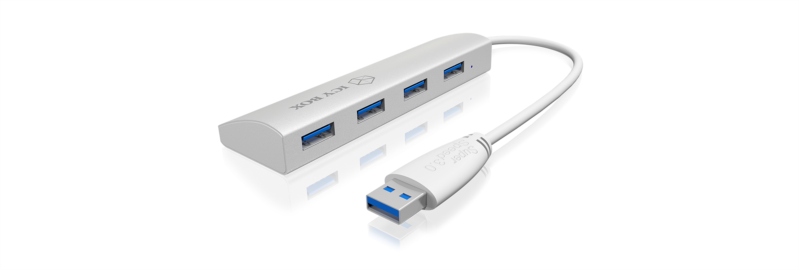 Icybox 4 portni USB 3.0 razširitveni hub, aluminijast