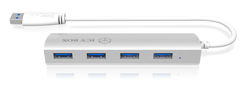 Icybox 4 portni USB 3.0 razširitveni hub, aluminijast