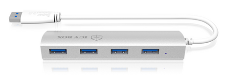 Icybox 4 portni USB 3.0 razširitveni hub, aluminijast