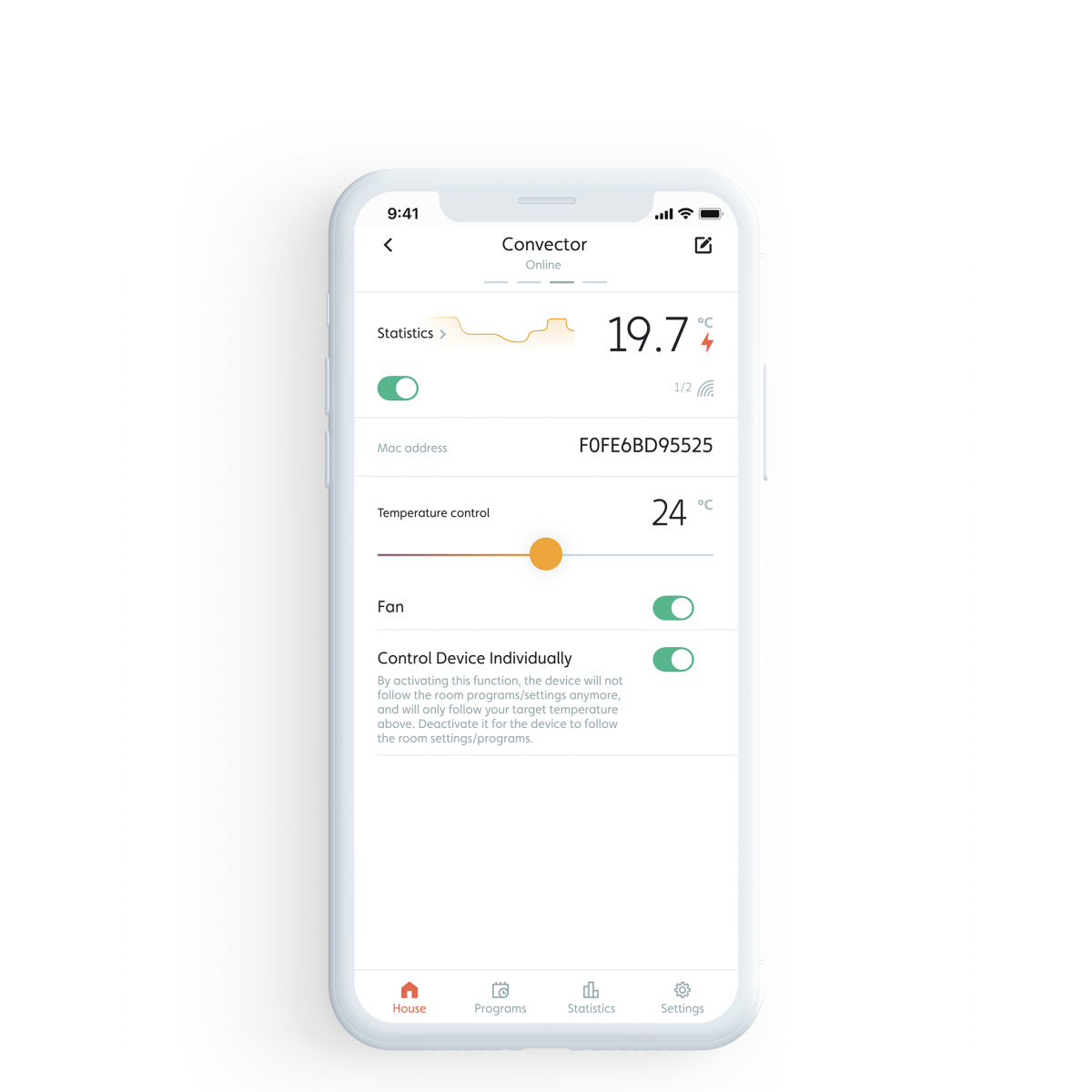 MILL panelni konvekcijski radiator Wi-Fi 1000W steklo GL1000WIFI3