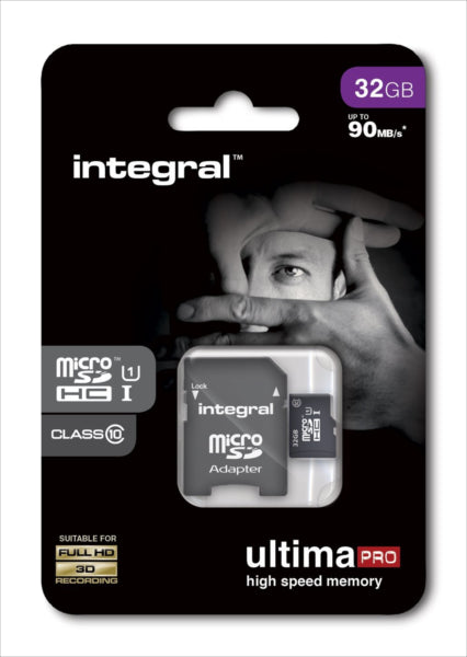 INTEGRAL 32GB MICRO SDHC class10 90MB/s SPOMINSKA KARTICA+ SD ADAPTER