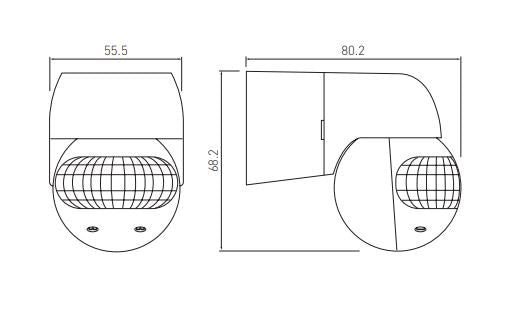 GTV senzor gibanja IR, stenski 180°, bel