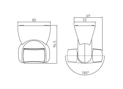 GTV senzor gibanja, stenski/stropni 180°, črn