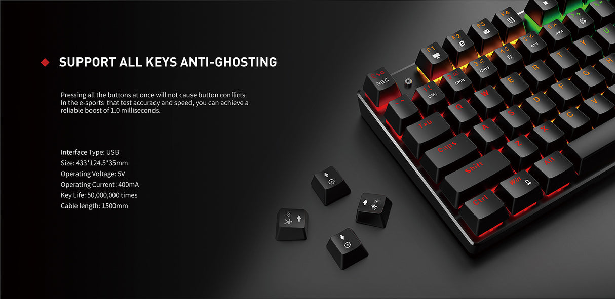 HAVIT Gamenote USB mehanska tipkovnica HV-KB498L - SLO znaki