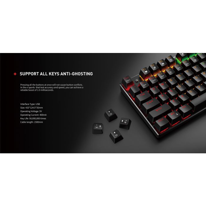 HAVIT Gamenote USB mehanska tipkovnica HV-KB498L - SLO znaki
