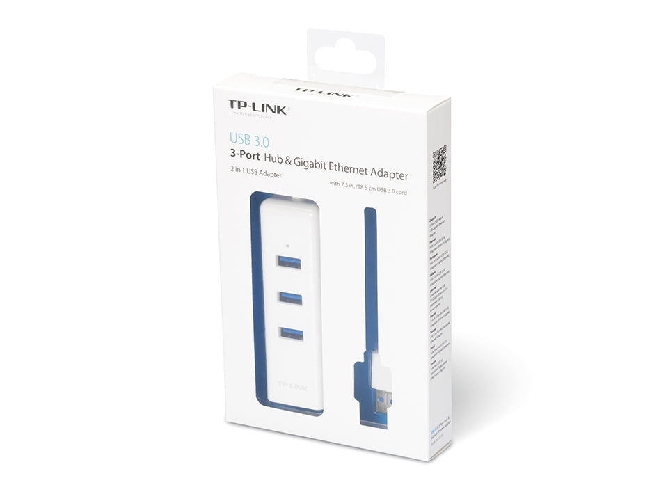 TP-LINK UE330 USB 3.0 3 portni HUB & RJ45 Gigabit Ethernet adapter