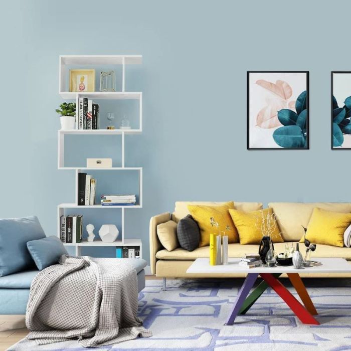 VASAGLE Lesena prostostoječa omara za knjige s 6 nivoji LBC61WT