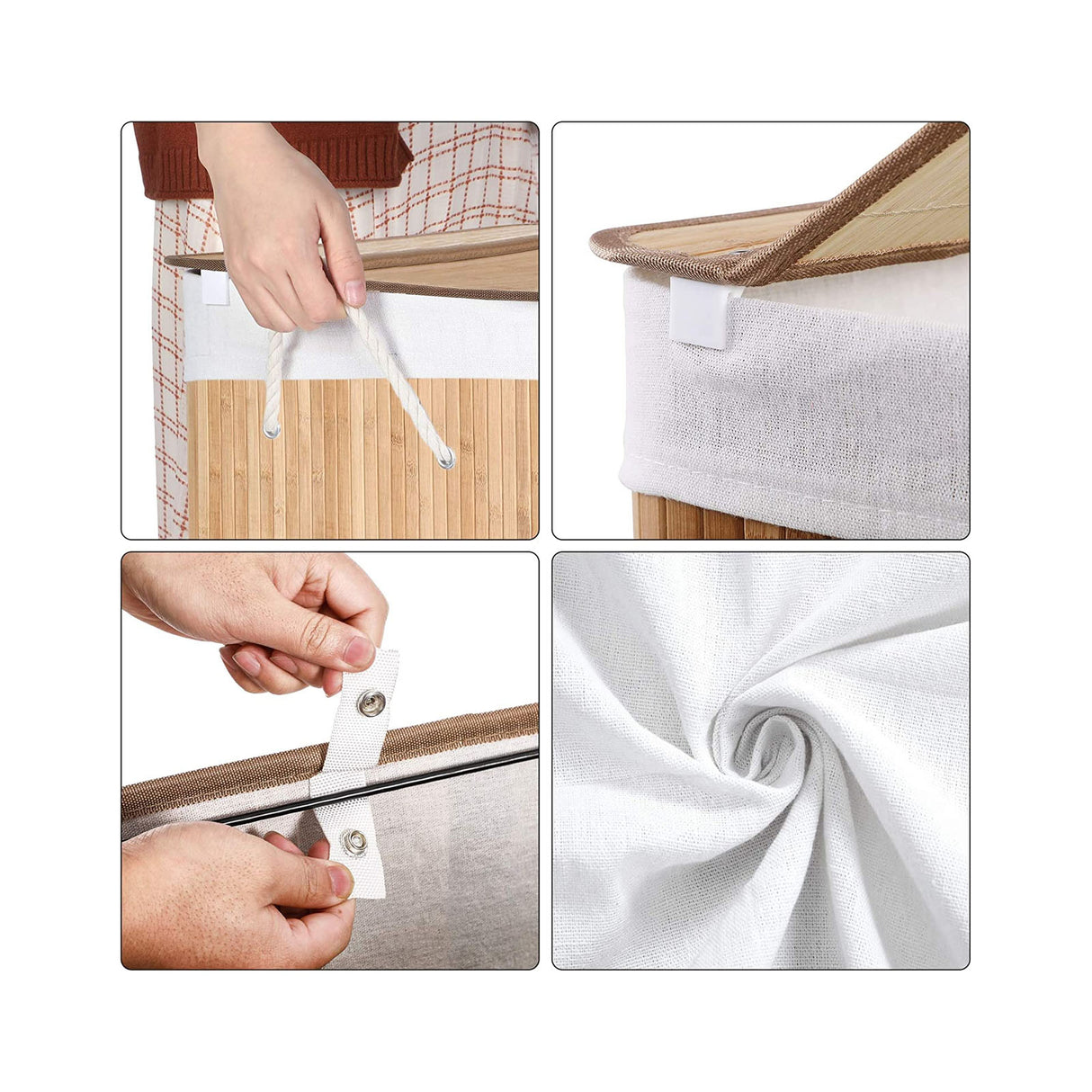 SONGMICS Košara za perilo White 3 x 50L bela, LCB091W01