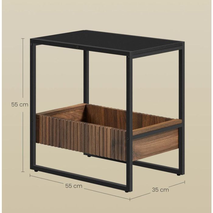 VASAGLE stranska mizica, rustikalno rjava