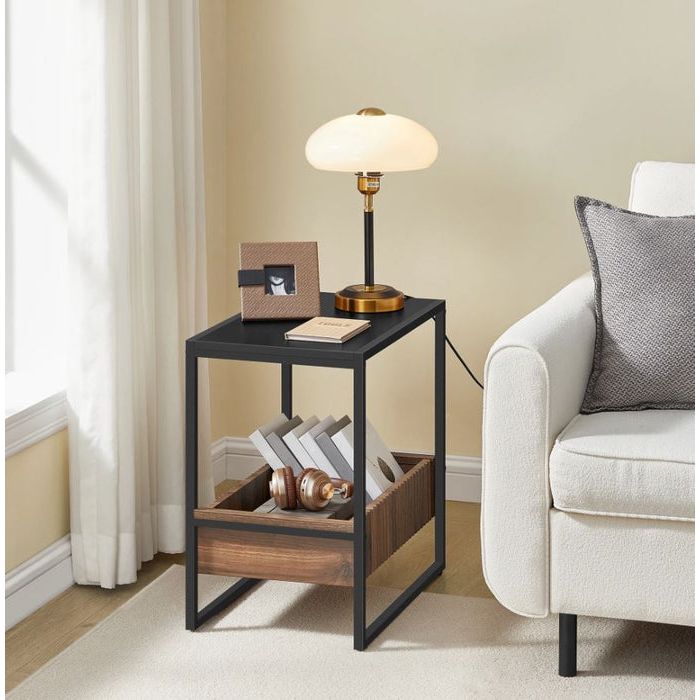 VASAGLE stranska mizica, rustikalno rjava