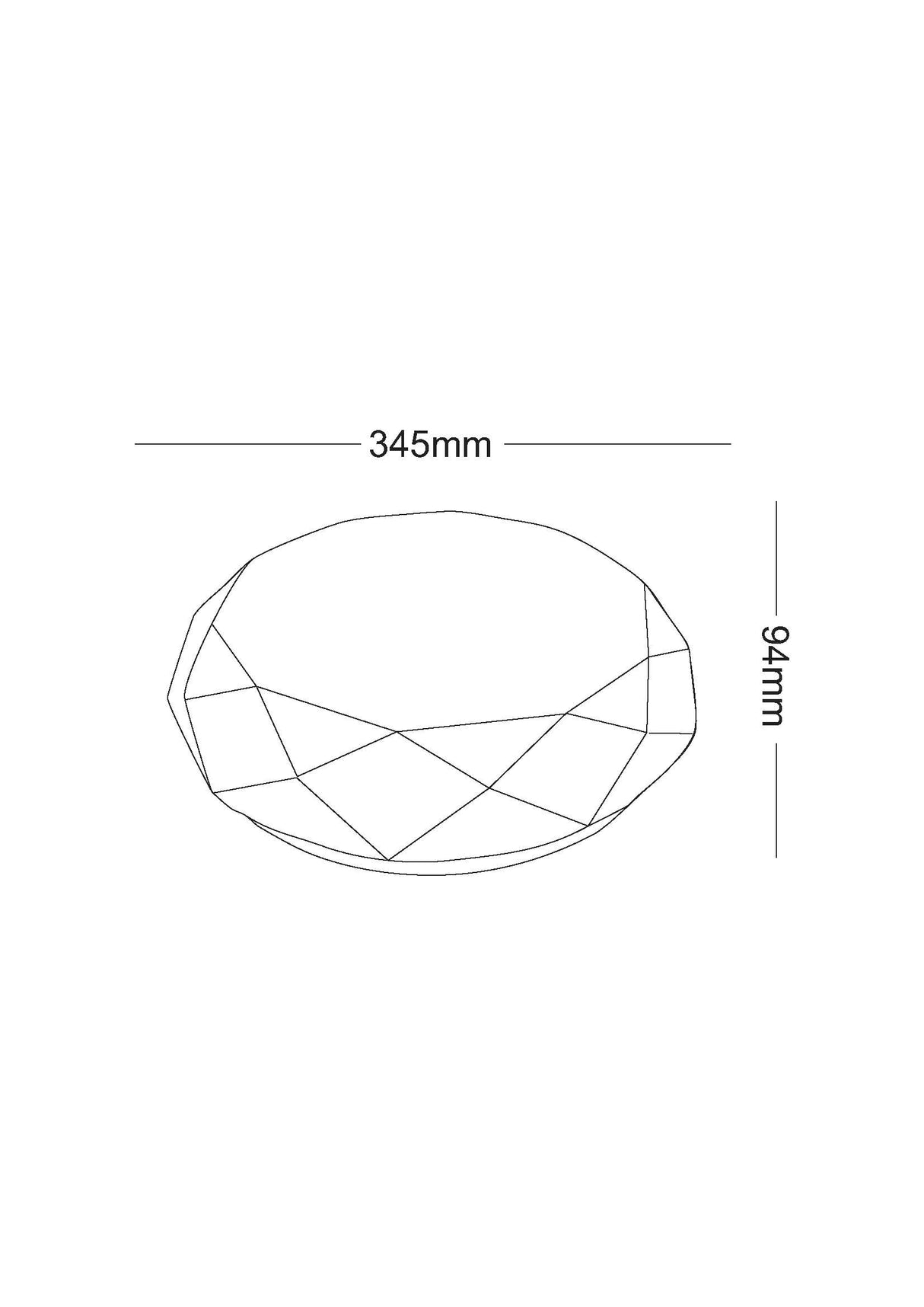 Stropna LED luč, diamant, 18W STAR, 3000K, 1350lm