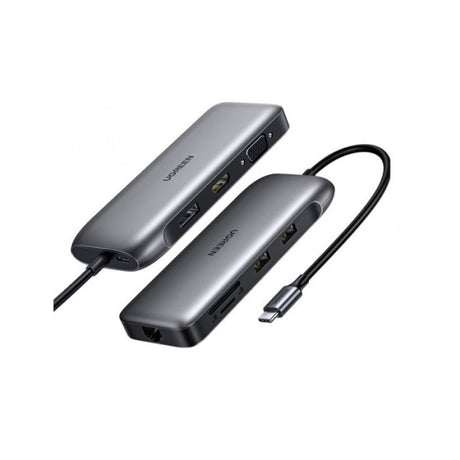 Ugreen USB-C Hub 9v1 4K HDMI, 4K DP, VGA, RJ45, 2xUSB 3.0, MicroSD - box