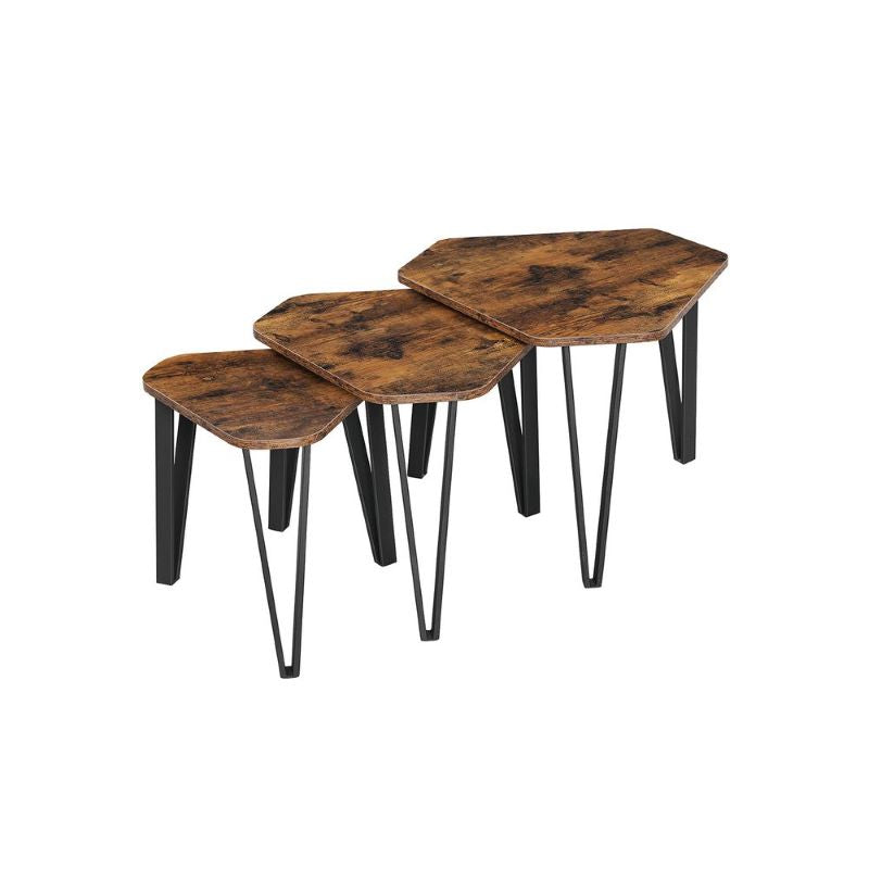 VASAGLE Rustikalni set mizic LNT14BX