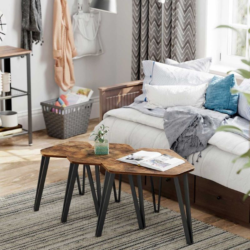 VASAGLE Rustikalni set mizic LNT14BX