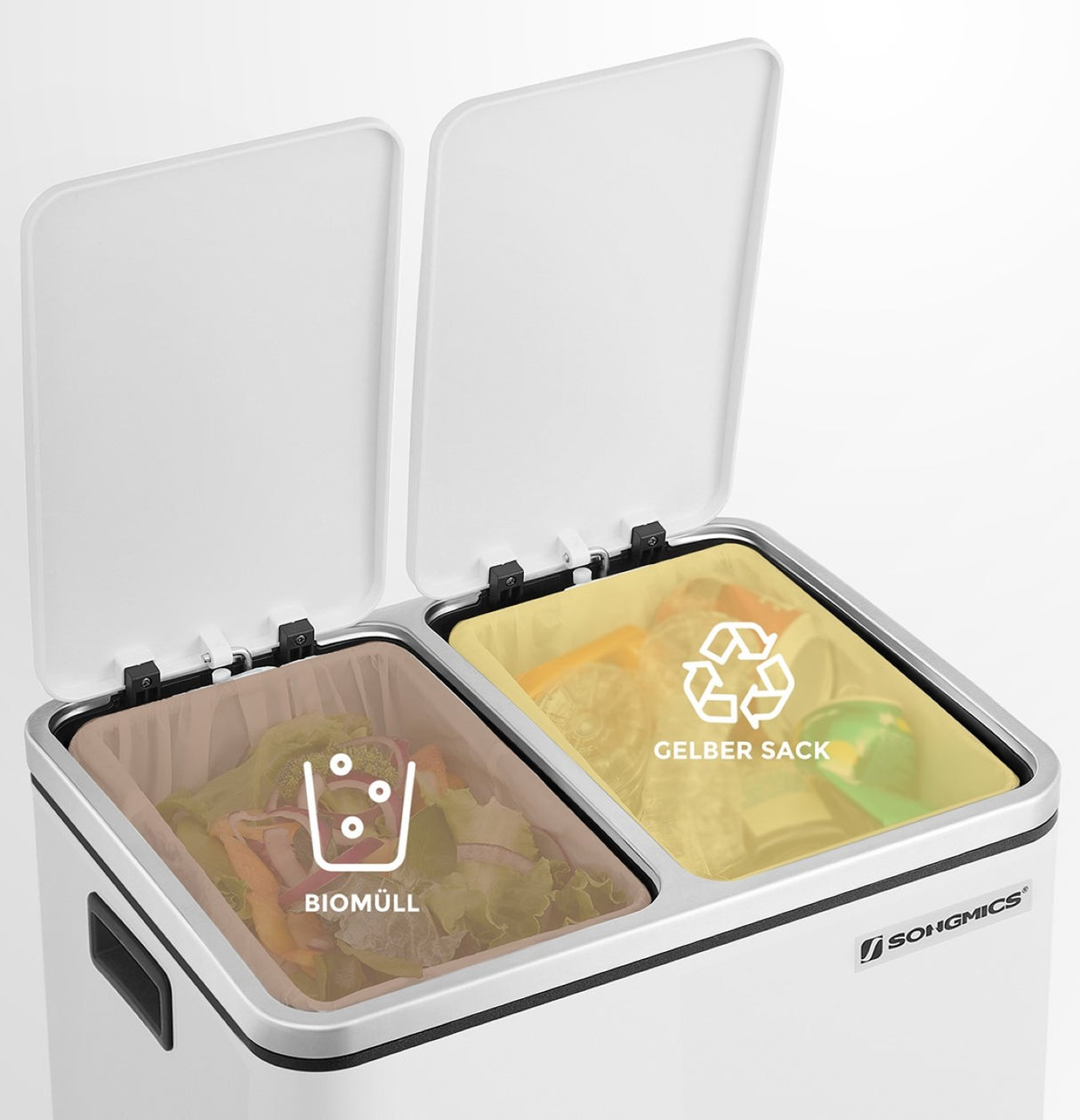 SONGMICS kuhinjski koš za smeti, 2 x 15 L