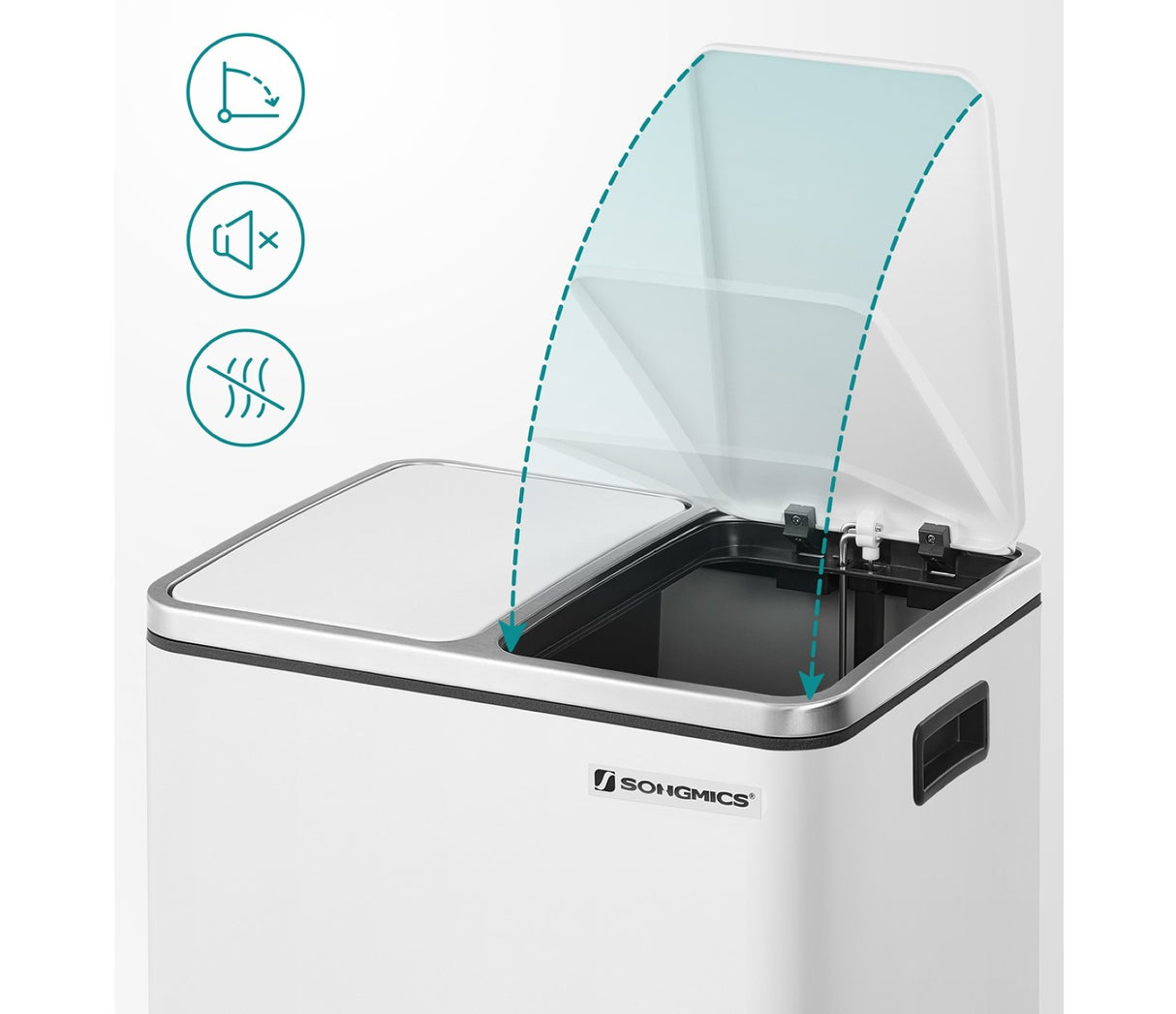SONGMICS kuhinjski koš za smeti, 2 x 15 L