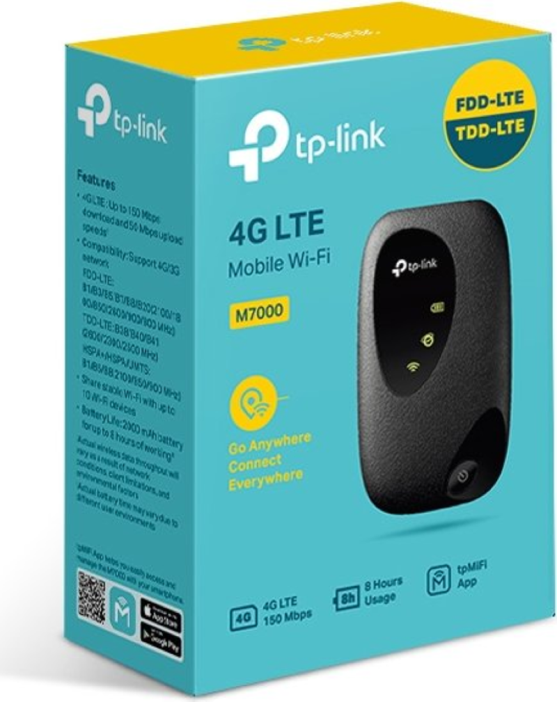 TP-Link 4G LTE Mobile Wi-Fi hotspot z baterijskim napajanjem M7000