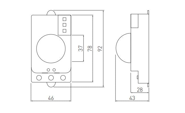 GTV mikrovalovni senzor gibanja 360°
