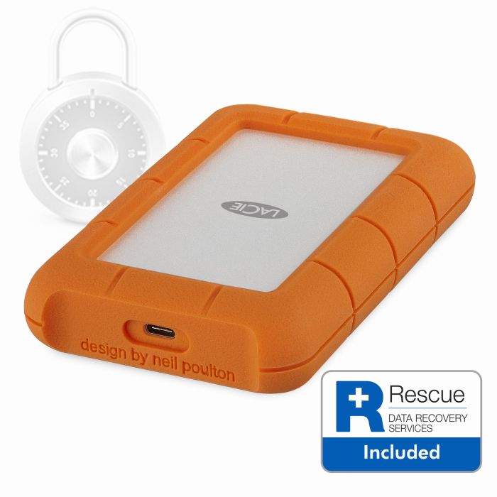 LaCie 2TB Rugged Secure 2,5" USB-C robusten zunanji HDD disk z enkripcijo