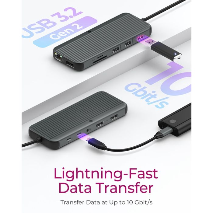 Icybox IB-DK4060-CPD priključna postaja s trojnim video izhodom