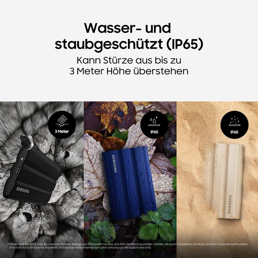 Samsung T7 Shield zunanji SSD 1TB Type-C USB 3.2 Gen2 NVMe, IP65, moder