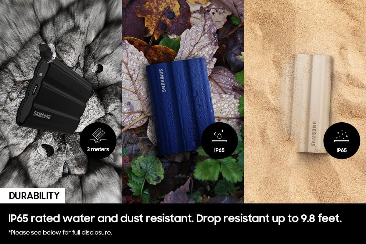 Samsung zunanji SSD 4TB Type-C USB 3.2 Gen2 NVMe, IP65, T7 Shield