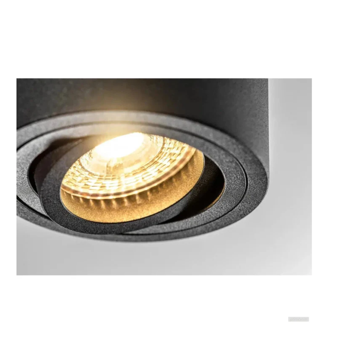 GTV stropna svetilka AVEIRO BIS 1xGU10 230V IP20 okrogla, črna