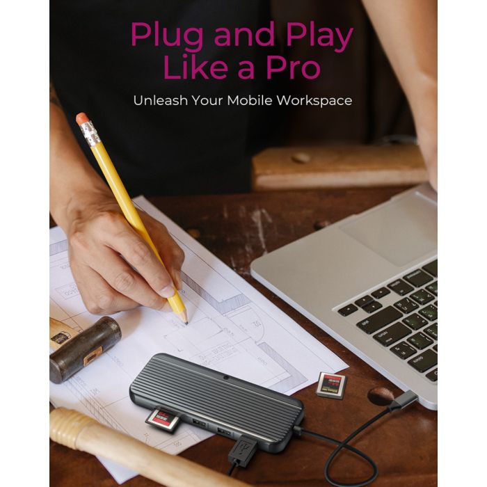 Icybox IB-DK4060-CPD priključna postaja s trojnim video izhodom