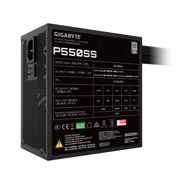 Gigabyte napajalnik P550SS 550W 80 Plus Silver