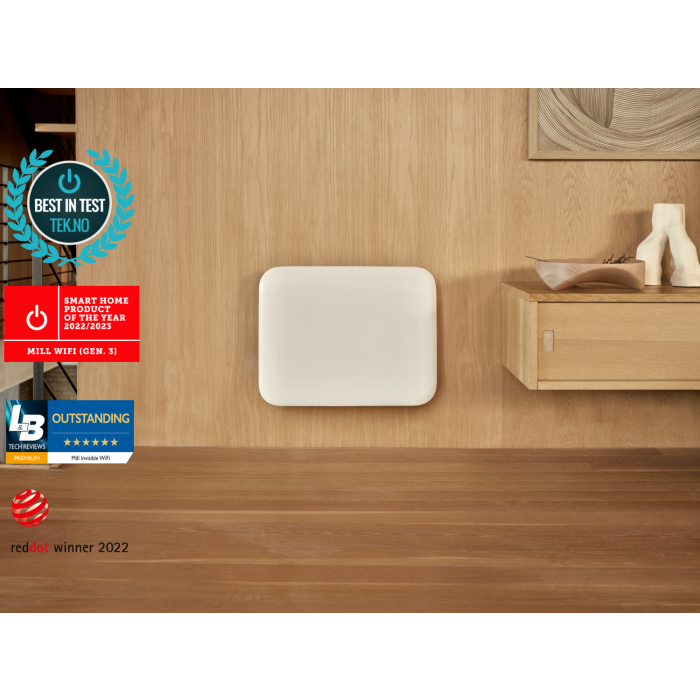 MILL panelni konvekcijski radiator Wi-Fi 400W bel jeklo PA400WIFI4