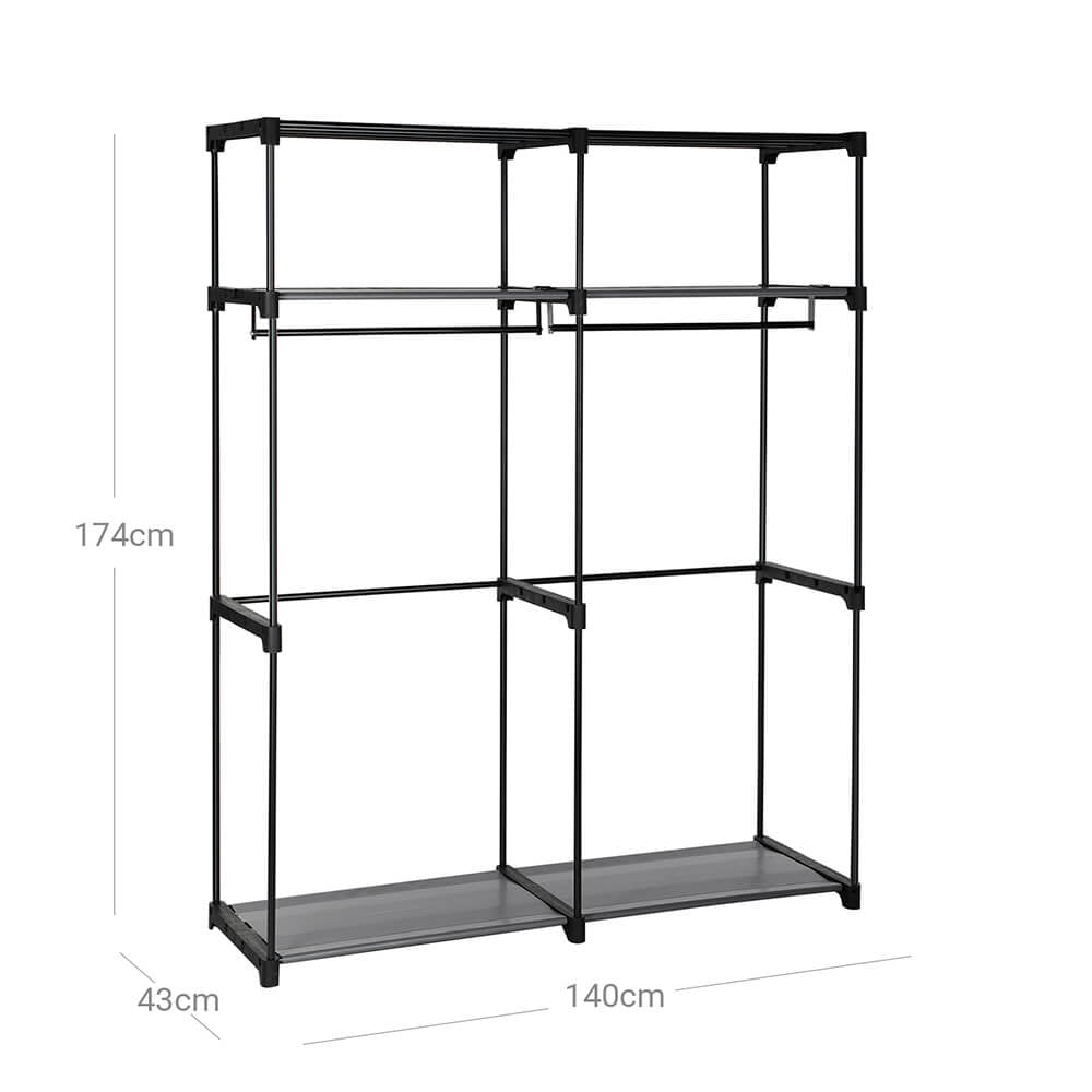 SONGMICS platnena garderobna omara, siva, RYG02GY